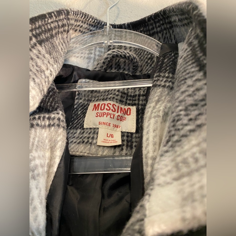 Mossimo Supply Co. Black and White Checkered Coat size L - Picture 4 of 10